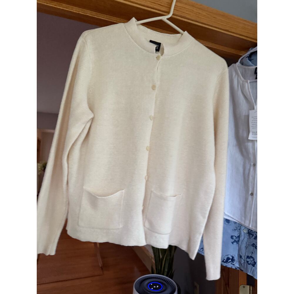 Eileen Fisher linen knit sweater womens L